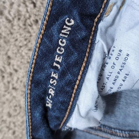 American Eagle Hi-Rise Jegging Ripped Knee size 6 petite Super Stretch - Picture 5 of 10